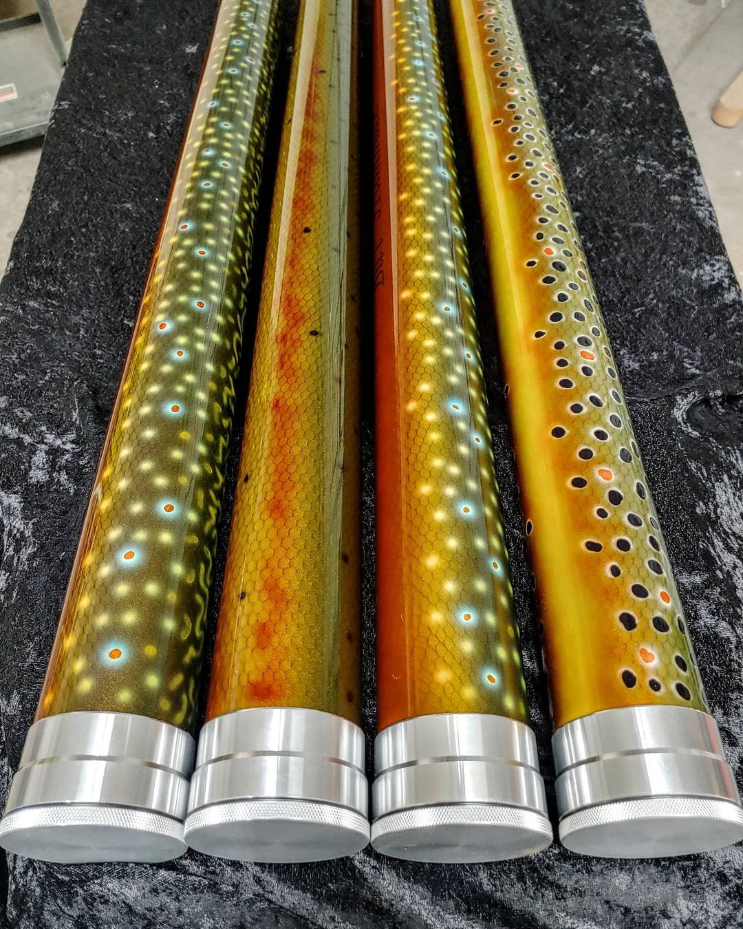 Custom German Brown Trout Air Brushed Fly Rod Tube - Fintek