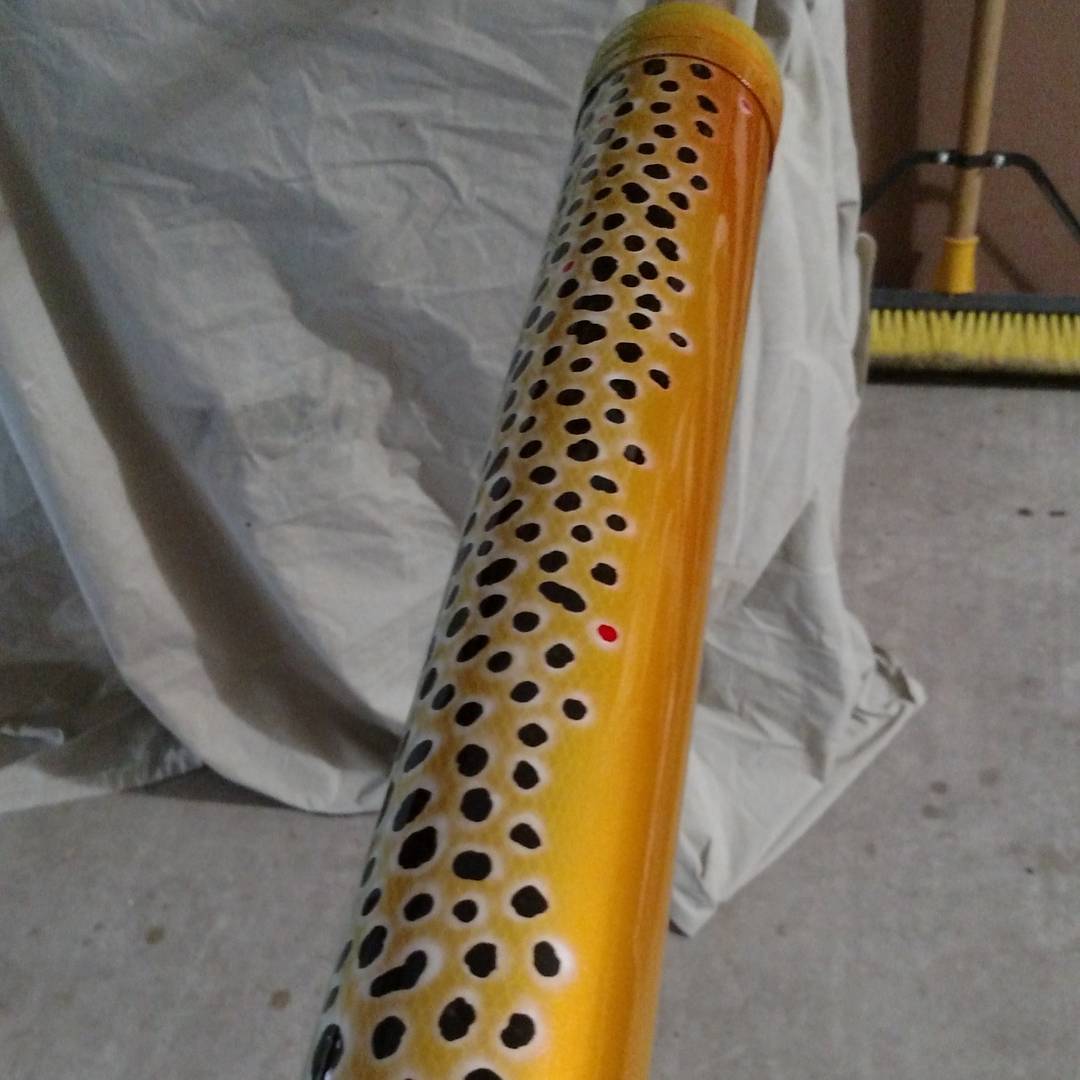 Custom German Brown Trout Air Brushed Fly Rod Tube - Fintek